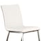 Armen Living Cafe Brushed Stainless Steel Dining Chair in White Faux Leather with Walnut Back, PK2 LCCACHWHB201 - alternate 3